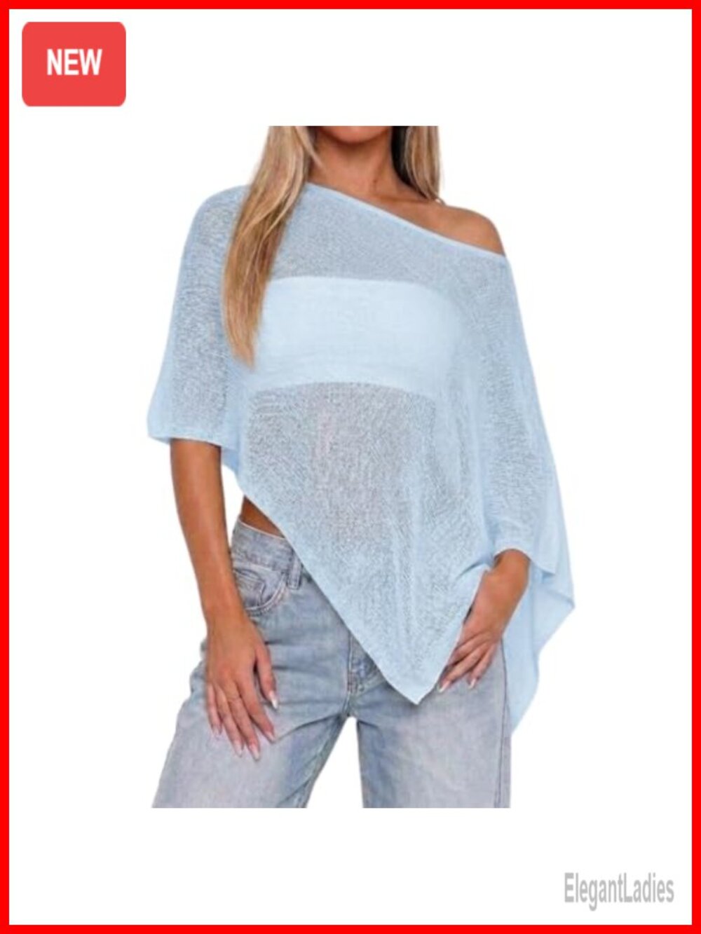 Sheer Knit Poncho Cover Up Lightweight Crochet Mesh Shrug